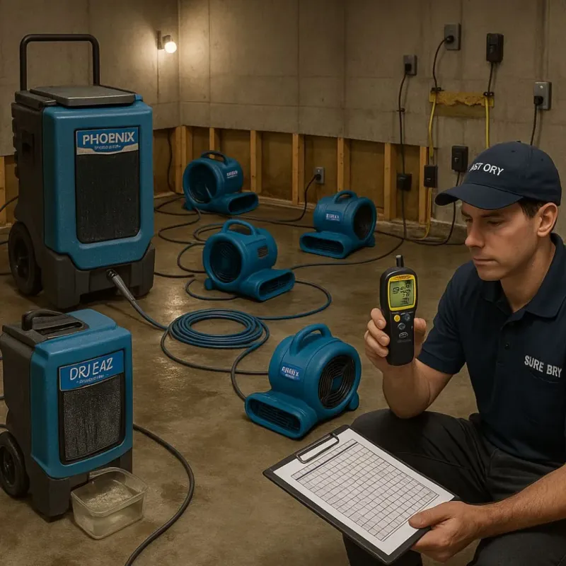 Structural Drying and Dehumidification process in New Prague, MN